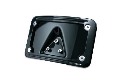 CURVED LAYDOWN LICENCE PLATE GLOSS BLACK